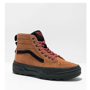 Vans Sentry Sk8-Hi Suede Tan and Black High-Top Sneakers